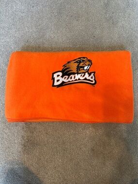 Oregon State Beavers Orange Fleece Blanket 50” X 60”